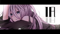 Text white hair faces long hair anime girls blue eyes vocaloid 