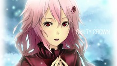 Text white hair red eyes faces red dress pink hair long hair 