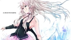 Text white hair skirts long hair blue eyes braids vocaloid ia 