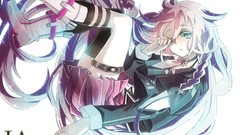 Text white hair skirts long hair boots blue eyes braids 