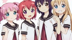 Text woman Anime blondes pink hair anime girls school uniforms 