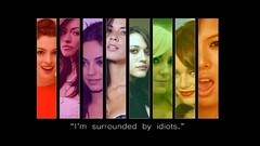 Text woman colors faces models