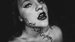 Text woman faces sad