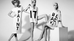 Text woman fashion models grayscale fashion photography