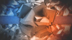 Textures blue orange abstract shapes