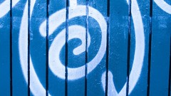 Textures blue wall graffiti