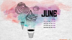 Textures watercolor ice cream Calendar drawings june hot air 