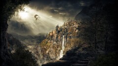 the elder scrolls v skyrim video games dragon fantasy art sky