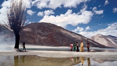 The fall reflections water