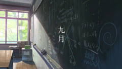 the garden of words Anime school chalkboard formula indoors