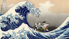The Great Wave off Kanagawa Anime Asia waves artwork Sea Japan
