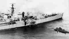 The high destroyed HMS missle sheffield Exocet Resolution