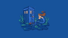 The Little Mermaid blue background Doctor Who tardis crossovers 