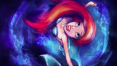 The Little Mermaid underwater mermaids redheads artwork Disney 