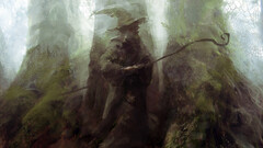 the lord of the rings magic wizard Gandalf fan art painting