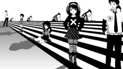 the melancholy of haruhi suzumiya monochrome anime girls Anime