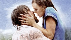 The Notebook Actors beard Actress kissing closed eyes brunettes 