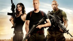 The Rock Bruce Willis Dwayne Johnson machine gun G.I. Joe 