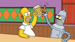 The Simpsons cartoons Bender Futurama Homer Simpson beers