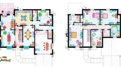 The Simpsons cartoons houses artwork