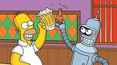 The Simpsons Homer Simpson Bender TV series cartoon Crossover