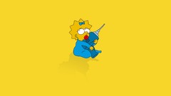 The Simpsons yellow background babies minimalistic Maggie 