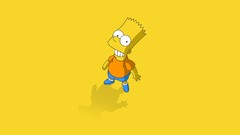 The Simpsons yellow background minimalistic Bart Simpson