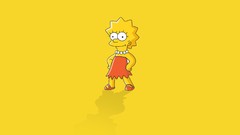 The Simpsons yellow background minimalistic Lisa Simpson