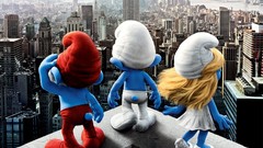 The Smurfs cityscapes movie posters Papa Smurf Smurfette