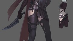 Thief Knives white hair artwork Simple Background NFB-ZMC