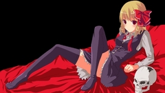 Thigh highs blush bows