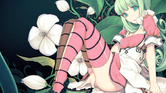 Thigh highs green hair