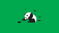 Threadless minimalistic vectors panda