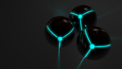 Three glows balls neon