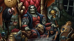 Throne Goblins Orcs artwork dungeons and dragons fantasy art 