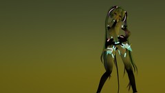 Tie 3d long hair hatsune miku vocaloid miku append twintails 