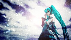 Tie anime girls blue eyes hatsune miku vocaloid twintails love 