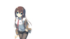 Tie anime girls blue eyes makise kurisu steins gate Simple 