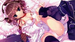 Tie anime girls bra seifuku underwear panties soft shading 