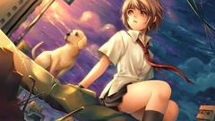 Tie anime girls brown eyes seifuku