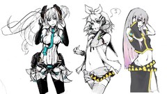 Tie anime girls hatsune miku vocaloid megurine luka kagamine 