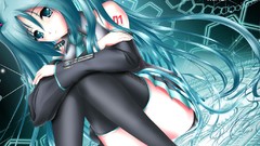 Tie anime girls hatsune miku vocaloid twintails