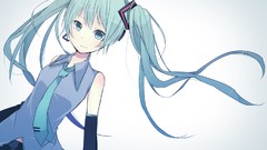 Tie anime girls hatsune miku vocaloid twintails detached sleeves