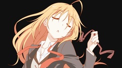 Tie blondes anime girls closed eyes mayo chiki open mouth Konoe 