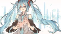 Tie blue hair long hair anime girls blue eyes hatsune miku 