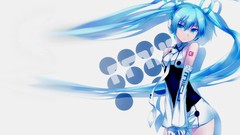 Tie blue hair long hair blue eyes hatsune miku vocaloid 