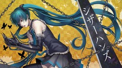 Tie claws chains skirts long hair anime girls hatsune miku 
