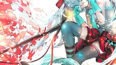 Tie gloves Ribbons wires tattoos microphones skirts long hair 