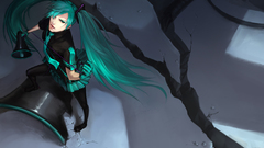 Tie gloves shirts skirts long hair anime girls pantyhose 