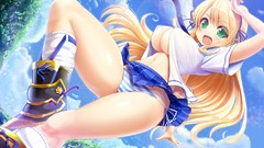 Tie green eyes kagura underwear panties no bra open shirt